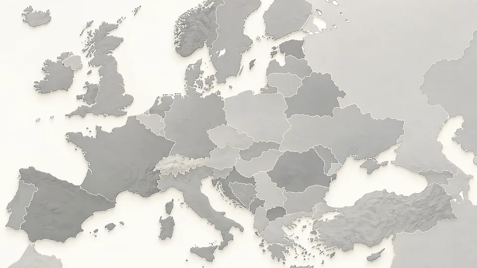 Ungefähre Lage der Yacht in Europa